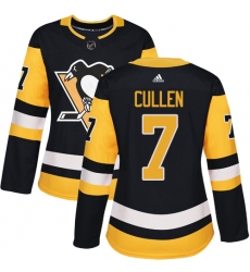 Women's Adidas Pittsburgh Penguins #7 Matt Cullen Authentic Black Home NHL Jersey