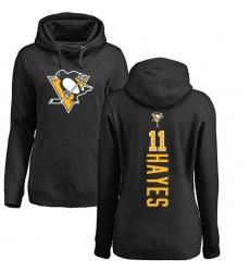 NHL Women's Adidas Pittsburgh Penguins #11 Jimmy Hayes Black Backer Pullover Hoodie
