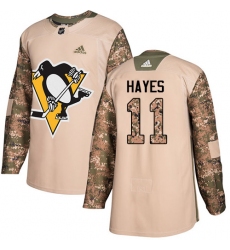Youth Adidas Pittsburgh Penguins #11 Jimmy Hayes Authentic Camo Veterans Day Practice NHL Jersey