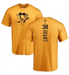 NHL Adidas Pittsburgh Penguins #38 Derek Grant Gold One Color Backer T-Shirt