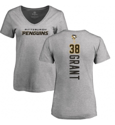 NHL Women's Adidas Pittsburgh Penguins #38 Derek Grant Ash Backer T-Shirt