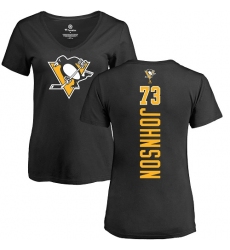 NHL Women's Adidas Pittsburgh Penguins #73 Jack Johnson Black Backer T-Shirt