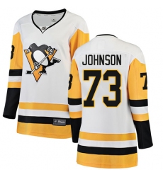 Women's Pittsburgh Penguins #73 Jack Johnson Authentic White Away Fanatics Branded Breakaway NHL