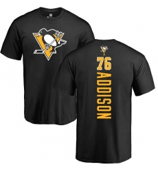 NHL Adidas Pittsburgh Penguins #76 Calen Addison Black Backer T-Shirt