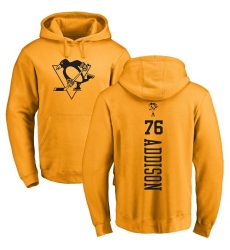 NHL Adidas Pittsburgh Penguins #76 Calen Addison Gold One Color Backer Pullover Hoodie