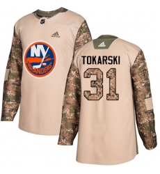 Youth Adidas New York Islanders #31 Dustin Tokarski Authentic Camo Veterans Day Practice NHL Jersey