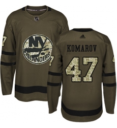 Youth Adidas New York Islanders #47 Leo Komarov Premier Green Salute to Service NHL Jersey