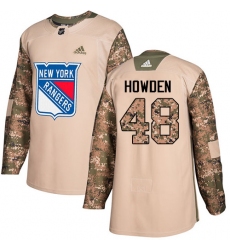 Youth Adidas New York Rangers #48 Brett Howden Authentic Camo Veterans Day Practice NHL Jersey