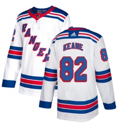 Men's Adidas New York Rangers #82 Joey Keane Authentic White Away NHL Jersey