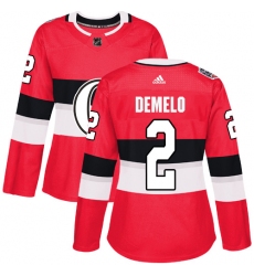 Women's Adidas Ottawa Senators #2 Dylan DeMelo Authentic Red 2017 100 Classic NHL Jersey