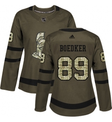 Women's Adidas Ottawa Senators #89 Mikkel Boedker Authentic Green Salute to Service NHL Jersey