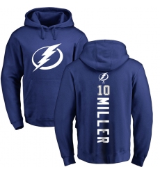 NHL Adidas Tampa Bay Lightning #10 J.T. Miller Royal Blue Backer Pullover Hoodie