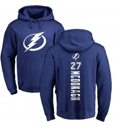 NHL Adidas Tampa Bay Lightning #27 Ryan McDonagh Royal Blue Backer Pullover Hoodie