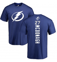 NHL Adidas Tampa Bay Lightning #27 Ryan McDonagh Royal Blue Backer T-Shirt