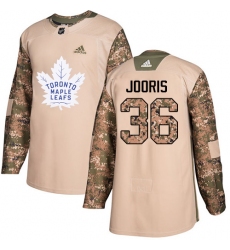 Men's Adidas Toronto Maple Leafs #36 Josh Jooris Authentic Camo Veterans Day Practice NHL Jersey