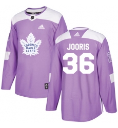 Men's Adidas Toronto Maple Leafs #36 Josh Jooris Authentic Purple Fights Cancer Practice NHL Jersey