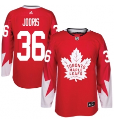 Men's Adidas Toronto Maple Leafs #36 Josh Jooris Authentic Red Alternate NHL Jersey