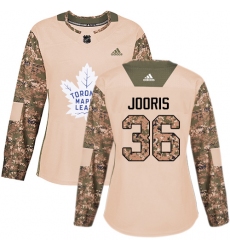 Women's Adidas Toronto Maple Leafs #36 Josh Jooris Authentic Camo Veterans Day Practice NHL Jersey