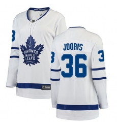 Women's Toronto Maple Leafs #36 Josh Jooris Authentic White Away Fanatics Branded Breakaway NHL Jersey