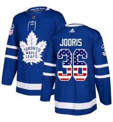 Youth Adidas Toronto Maple Leafs #36 Josh Jooris Authentic Royal Blue USA Flag Fashion NHL Jersey