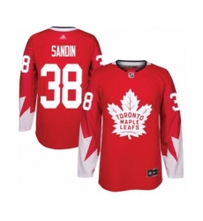 Youth Toronto Maple Leafs #38 Rasmus Sandin Authentic Red Alternate Hockey Jersey