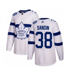 Youth Toronto Maple Leafs #38 Rasmus Sandin Authentic White 2018 Stadium Series Hockey Jersey
