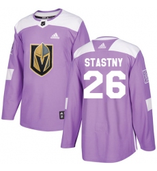 Men's Adidas Vegas Golden Knights #26 Paul Stastny Authentic Purple Fights Cancer Practice NHL Jersey