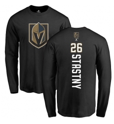 NHL Adidas Vegas Golden Knights #26 Paul Stastny Black Backer Long Sleeve T-Shirt