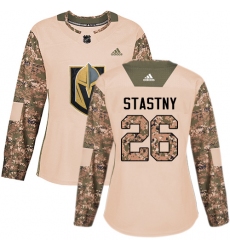 Women's Adidas Vegas Golden Knights #26 Paul Stastny Authentic Camo Veterans Day Practice NHL Jersey