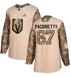 Men's Adidas Vegas Golden Knights #67 Max Pacioretty Authentic Camo Veterans Day Practice NHL Jersey