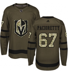 Men's Adidas Vegas Golden Knights #67 Max Pacioretty Authentic Green Salute to Service NHL Jersey