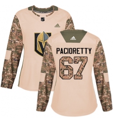 Women's Adidas Vegas Golden Knights #67 Max Pacioretty Authentic Camo Veterans Day Practice NHL Jersey