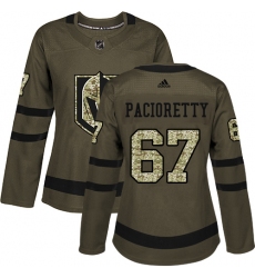 Women's Adidas Vegas Golden Knights #67 Max Pacioretty Authentic Green Salute to Service NHL Jersey