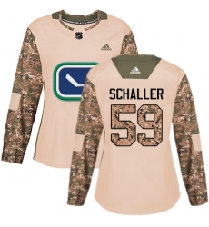 Women's Adidas Vancouver Canucks #59 Tim Schaller Authentic Camo Veterans Day Practice NHL Jersey