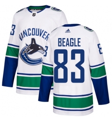 Men's Adidas Vancouver Canucks #83 Jay Beagle Authentic White Away NHL Jersey