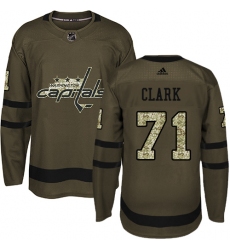 Youth Adidas Washington Capitals #71 Kody Clark Premier Green Salute to Service NHL Jersey