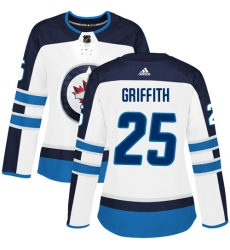 Women's Adidas Winnipeg Jets #25 Seth Griffith Authentic White Away NHL Jersey