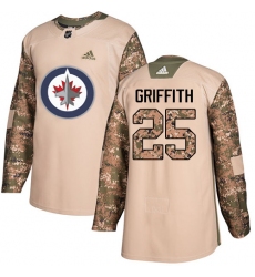 Youth Adidas Winnipeg Jets #25 Seth Griffith Authentic Camo Veterans Day Practice NHL Jersey