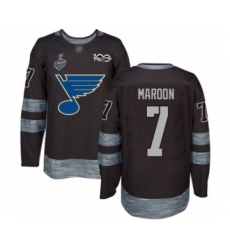 Men's St. Louis Blues #7 Patrick Maroon Authentic Black 1917-2017 100th Anniversary 2019 Stanley Cup Final Bound Hockey Jersey