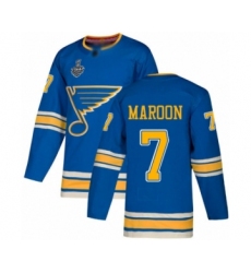 Men's St. Louis Blues #7 Patrick Maroon Authentic Navy Blue Alternate 2019 Stanley Cup Final Bound Hockey Jersey