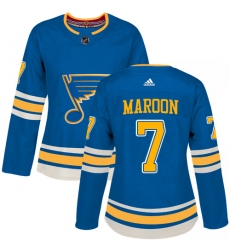 Women's Adidas St. Louis Blues #7 Patrick Maroon Authentic Navy Blue Alternate NHL Jersey