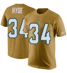 NFL Men's Nike Jacksonville Jaguars #34 Carlos Hyde Gold Rush Pride Name & Number T-Shirt