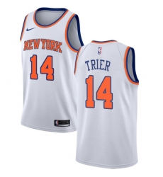 Women's Nike New York Knicks #14 Allonzo Trier Swingman White NBA Jersey - Association Edition