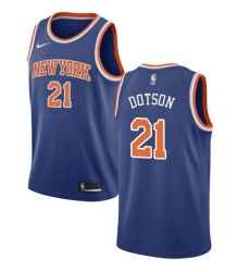 Men's Nike New York Knicks #21 Damyean Dotson Swingman Royal Blue NBA Jersey - Icon Edition