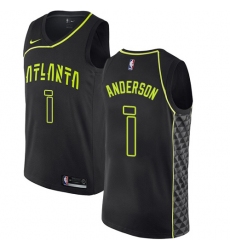Youth Nike Atlanta Hawks #1 Justin Anderson Swingman Black NBA Jersey - City Edition