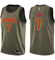 Men's Nike Atlanta Hawks #7 Jeremy Lin Swingman Green Salute to Service NBA Jersey