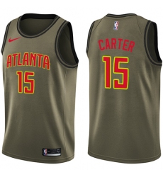 Men's Nike Atlanta Hawks #15 Vince Carter Swingman Green Salute to Service NBA Jersey