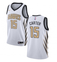 Youth Nike Atlanta Hawks #15 Vince Carter Swingman White NBA Jersey - City Edition