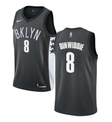 Men's Nike Brooklyn Nets #8 Spencer Dinwiddie Swingman Gray NBA Jersey Statement Edition