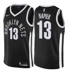 Men's Nike Brooklyn Nets #13 Shabazz Napier Swingman Black NBA Jersey - City Edition